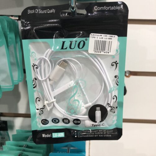 AURICULAR CON CABLE TIPO C LUO LU-A05