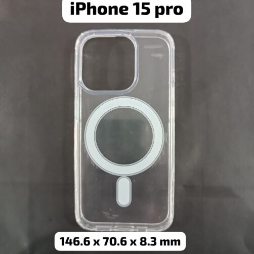 CAPA IPHONE 15 PRO TRANSPARENTE MAGNETICO PROT.CAM