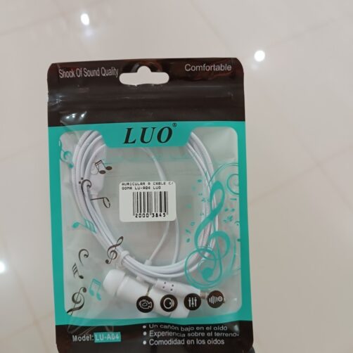 AURICULAR A CABLE C/GOMA BLANCO JACK LU-A04 LUO