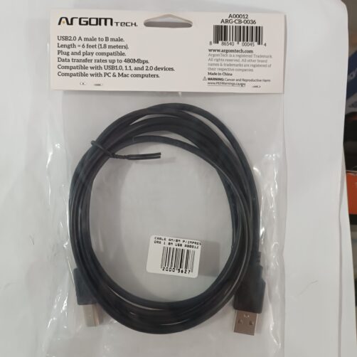 CABLE IMPRESORA 1.8M ROHS/USB B-USB A A00012