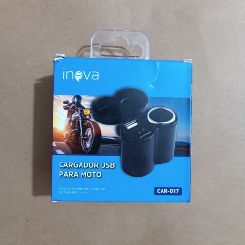 CARGADOR P/MOTO USB A Y CENICERO CAR-017 INOVA