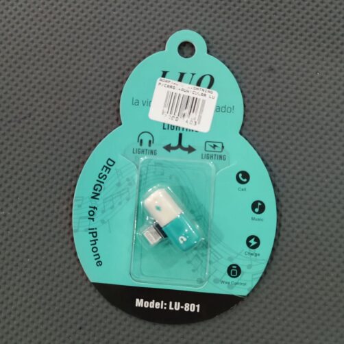 ADAPTADOR LIGHTNING P/CARGA+AURICULAR LU-801 LUO