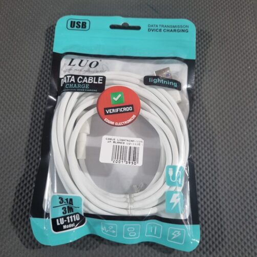 CABLE LIGHTNING-USBA 1M BLANCO LU-1110 LUO