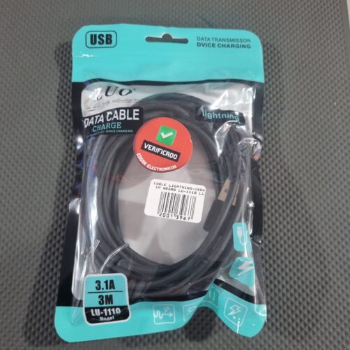 CABLE LIGHTNING-USBA 1M NEGRO LU-1110 LUO