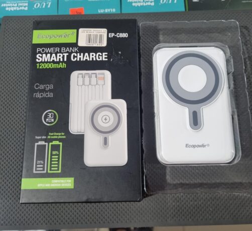 CARGADOR MAGSAFE CABLES BLANCO 12000MAH ECOPOWER