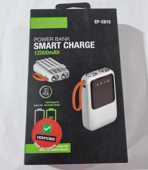 CARGADOR PORTATIL EP-C815 BLANCO 12000MAH
