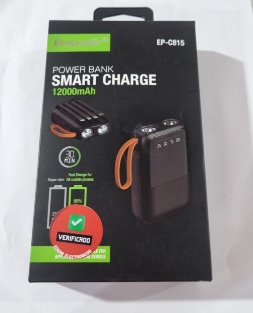 CARGADOR PORTATIL EP-C815 NEGRO 12000MAH