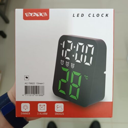 RELOJ DIGITAL VERDE C/ALARMA SATE AC-T6822