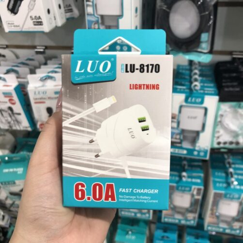 CARGADOR IPHONE 2USB CARGA RAPIDA 6.0A LUO LU-8170