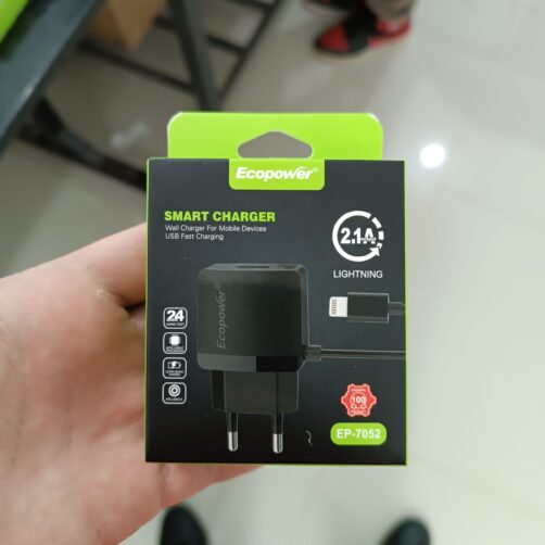 CARGADOR ECOPOWER COMPLETO LIGHTNING 2.1A EP-7052
