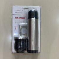 SET MATE C/BOMBILLA Y TERMO 500ML NEGRO