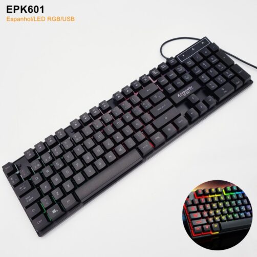 TECLADO A CABLE MECANICO RBG EP-K601 ECOPOWER