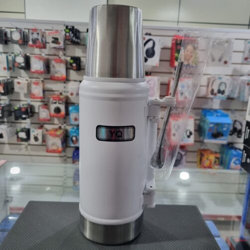 TERMO+BOMBILLA H-10298 BLANCO 1L MANGO RETRAIBLE