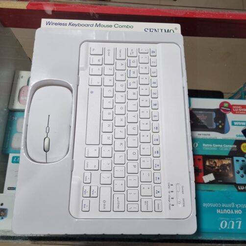 TECLADO+MOUSE INALAMBRICO BLUETOOTH BLANCO SENIMO